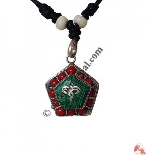 Om mantra white metal pendant2
