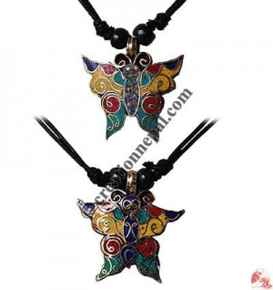 Butterfly brass pendant