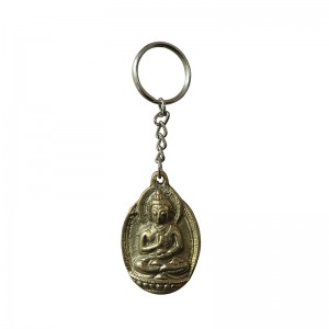 Buddha brass key ring