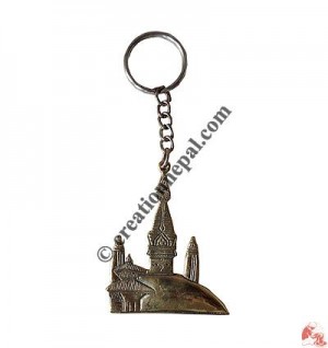 Stupa design brass key-ring