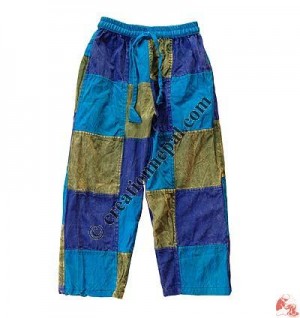 Fine cotton patch-work kids trouser