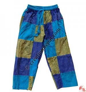Fine cotton patch-work kids trouser