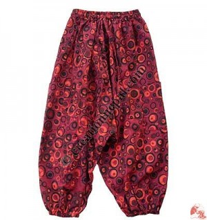 Fine cotton bubble-print kids trouser