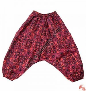 Fine cotton bubble-print kids trouser
