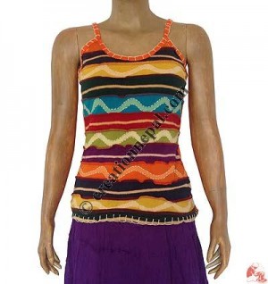 Rib multicolor stripes  tank top
