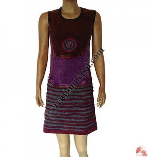 Rib patch-joined dress
