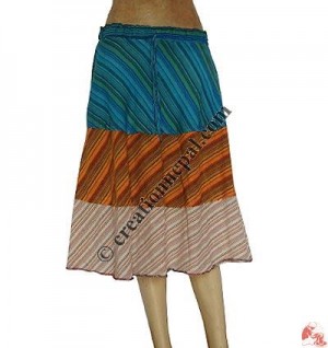 Stripes joined khaddar skirt