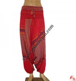 Wide stripes cotton yoga trouser