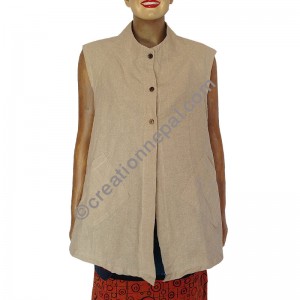 Hemp-cotton 3-button vest