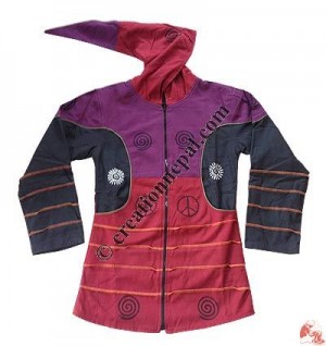 Fine cotton joined long jacket