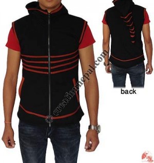 Sleeveless hooded jacket