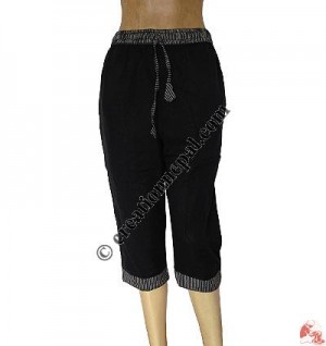 Cotton 3-quarter simple trouser