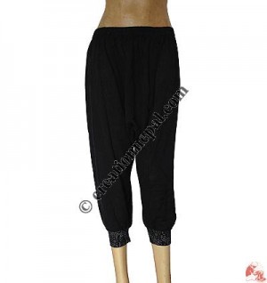 Cotton 3-quarter loose trouser