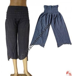 3-quarter khaddar bobbin waist trouser