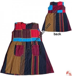 Khaddar patch-work dress