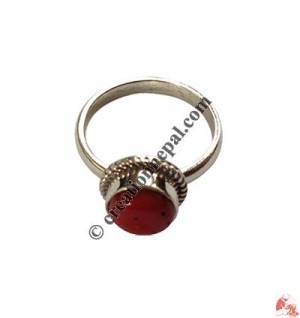 Coral stone simple finger ring