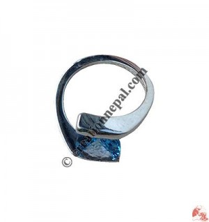 Blue Topaz silver wire finger ring