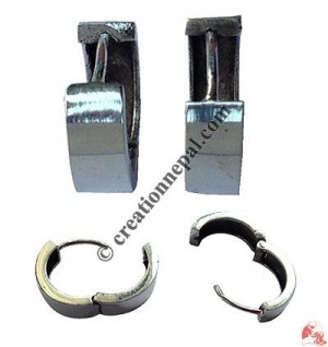 Circle shape silver ear ring