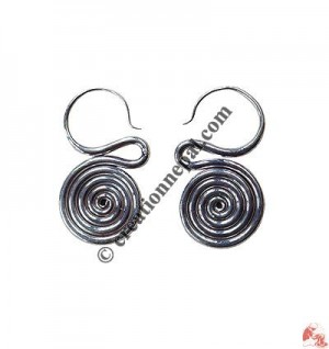 Spiral silver ear ring