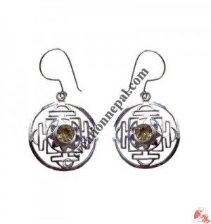 Golden Topaz mandala ear rings