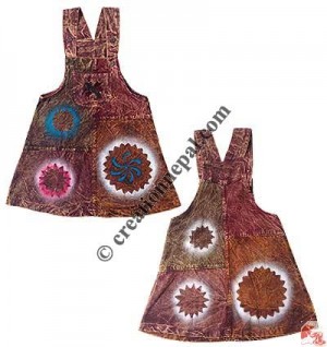 Spray-print stone wash kids dress