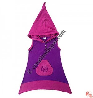 Swirl tail hood kids dress