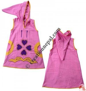 Hearts embroidered kids dress