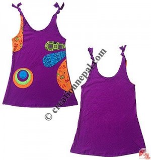 Open strap kids patch dress