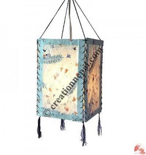 Flowers and leaves 4-fold lampshade