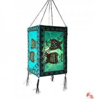 Fish prints 4-fold paper lampshade