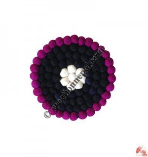 Wool felt balls plate coaster4