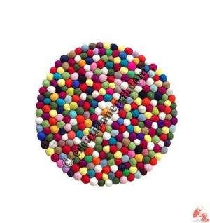 Wool felt balls circle mat7