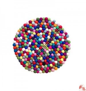 Wool felt balls circle mat8