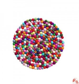 Wool felt balls circle mat9