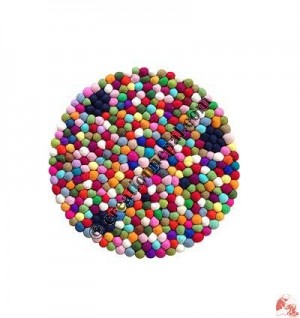Wool felt balls circle mat10