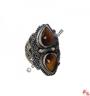 Double TD tiger-eye finger ring