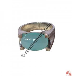Chalcedony stone fancy finger ring