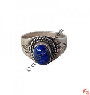 Lapis stone silvert finger ring