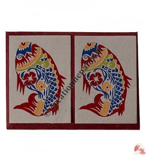 Artistic fish print cards set