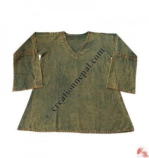 Cotton V-neck kurtha top