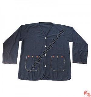 Cotton V-shape neck shirt