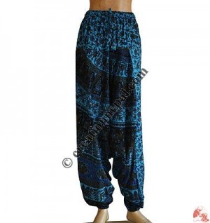 Printed elephant round trouser
