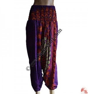 Elastic-waist printed suruwal