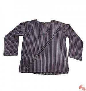 Stripes V-neck men Kurta