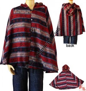 Acrylic-cotton poncho 2