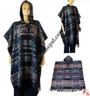 Acrylic-cotton men poncho