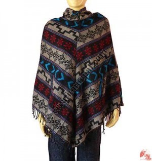 Acrylic-cotton poncho 3