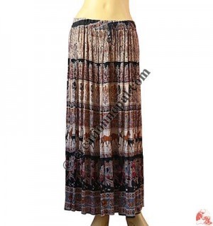 Wrinkled rayon skirt