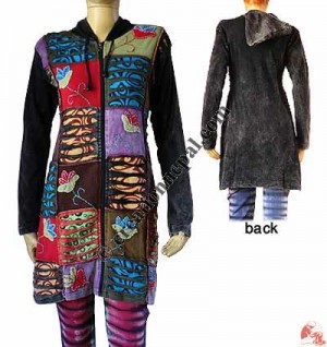 Decorated patch work long jacket 2