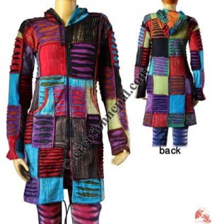 Razor cut brushed long jacket 1